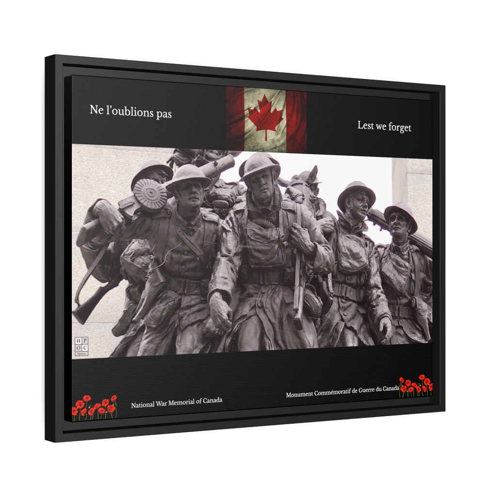 National War Memorial Tribute Print (Matte Canvas, Black Frame)