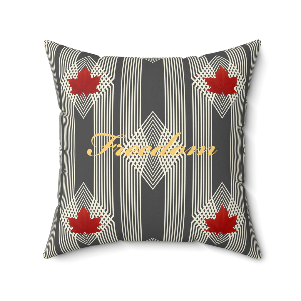Freedom/Liberté Pillow - Classic Leaf (Faux Suede)