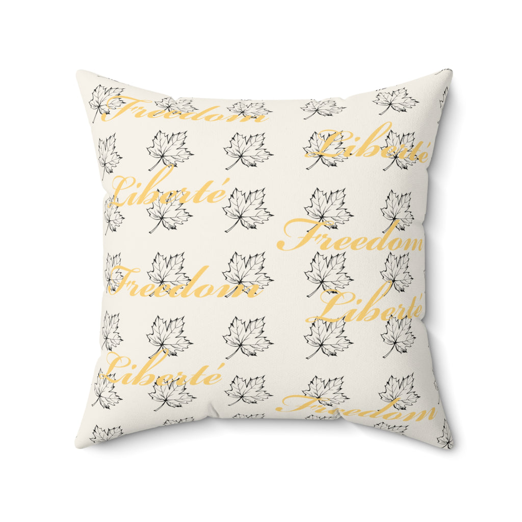 Freedom/Liberté Pillow - Stylized Leaf (Faux Suede)