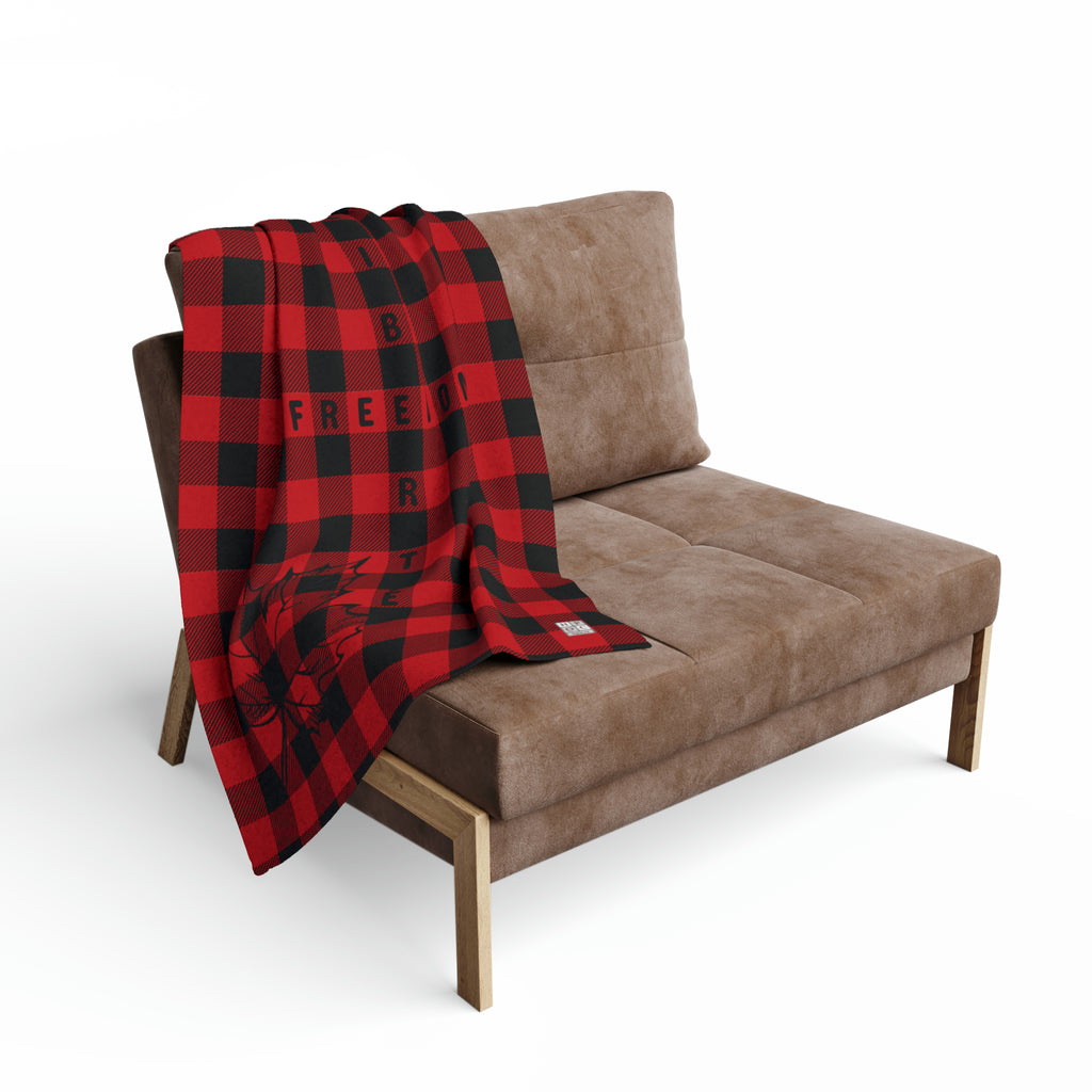 Freedom/Liberté Fleece Blanket - Red & Black Plaid