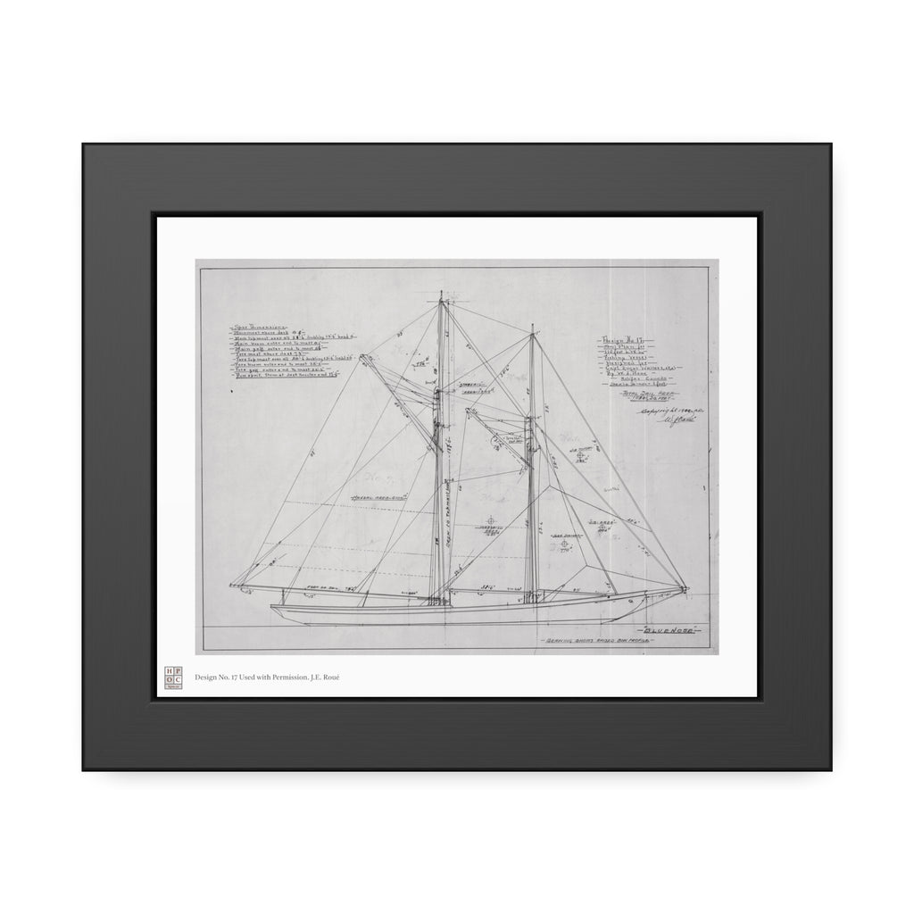 Framed Print - "Bluenose Sail Plan” by William James Roué, Halifax, Canada, 1921