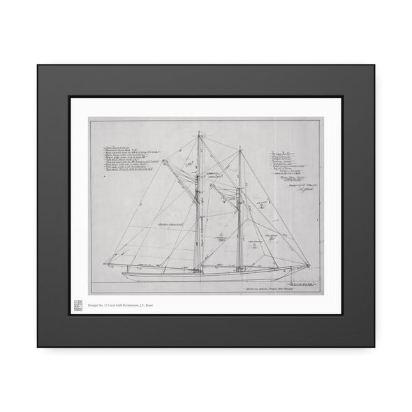 Framed Print - "Bluenose Sail Plan” by William James Roué, Halifax, Canada, 1921