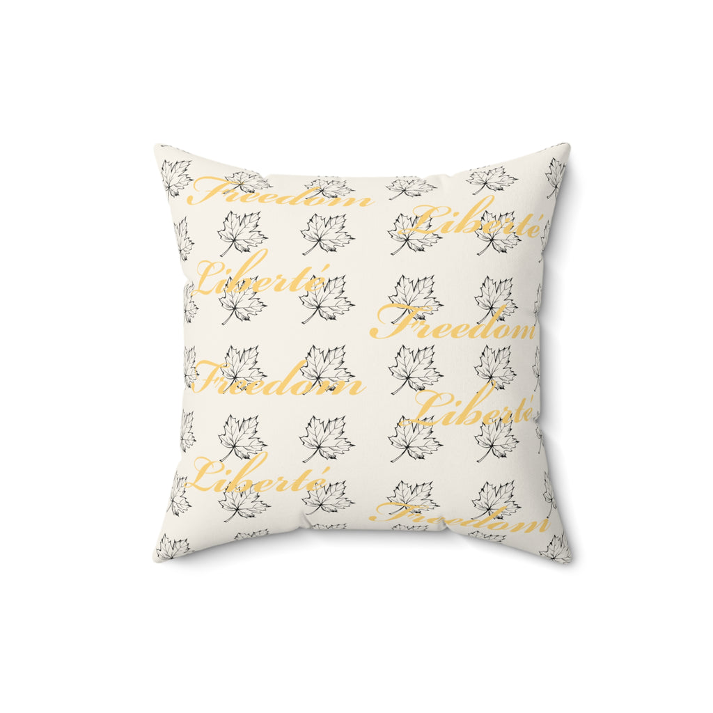 Freedom/Liberté Pillow - Stylized Leaf (Faux Suede)