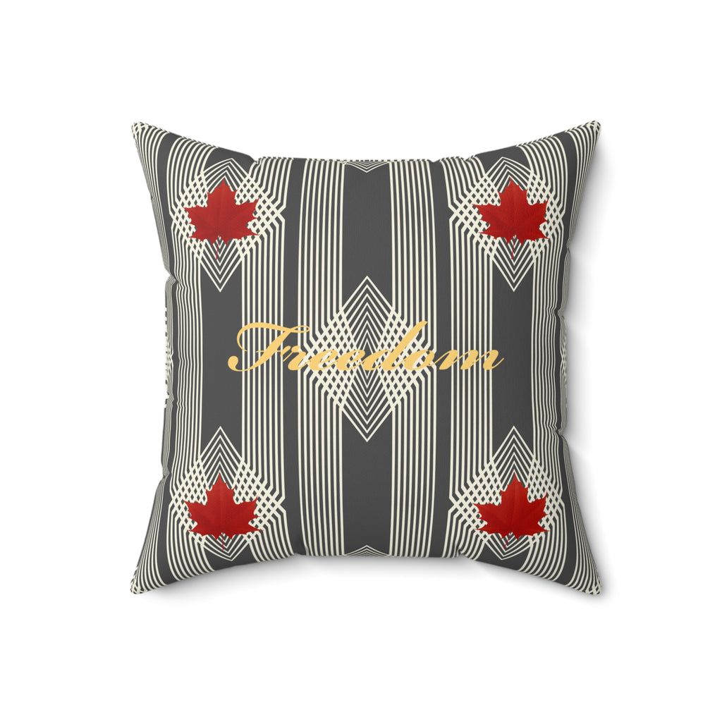 Freedom/Liberté Pillow - Classic Leaf (Faux Suede)