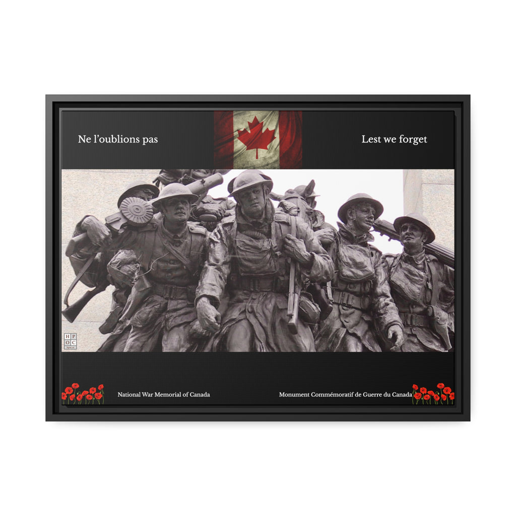 National War Memorial Tribute Print (Matte Canvas, Black Frame)