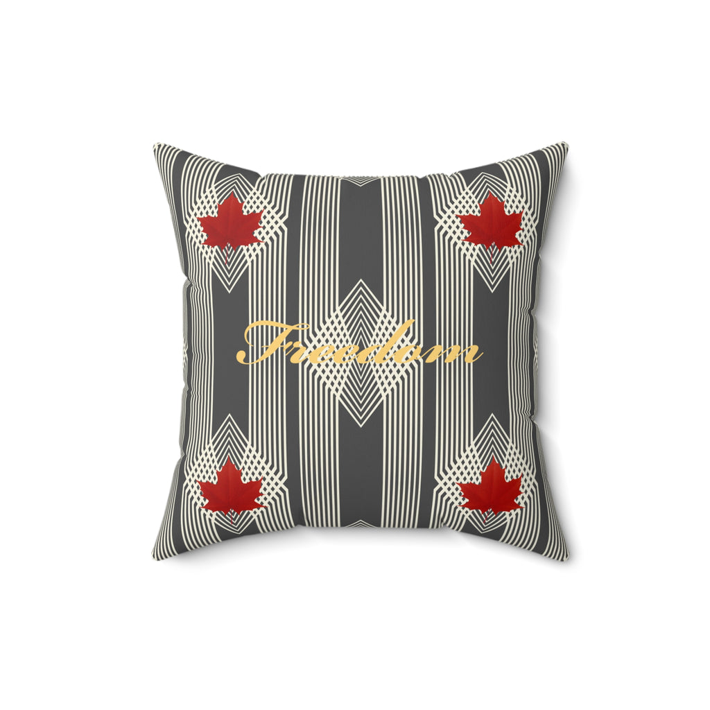 Freedom/Liberté Pillow - Classic Leaf (Faux Suede)