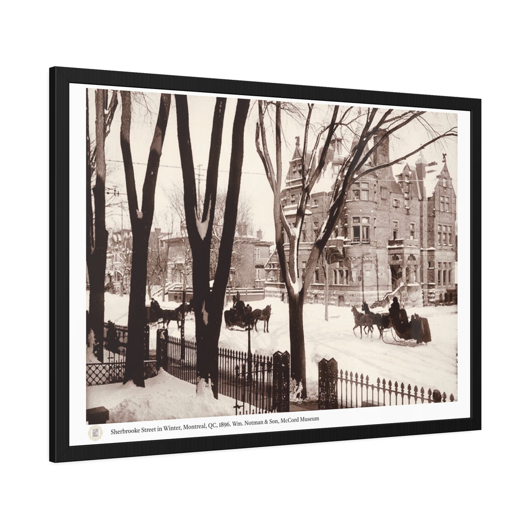 Framed print of Sherbrooke Street in winter, Montreal, QC, 1896