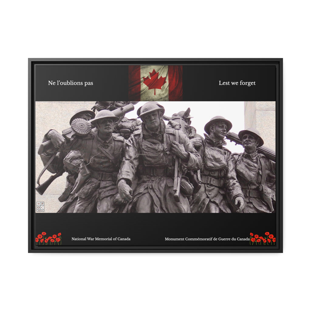 National War Memorial Tribute Print (Matte Canvas, Black Frame)