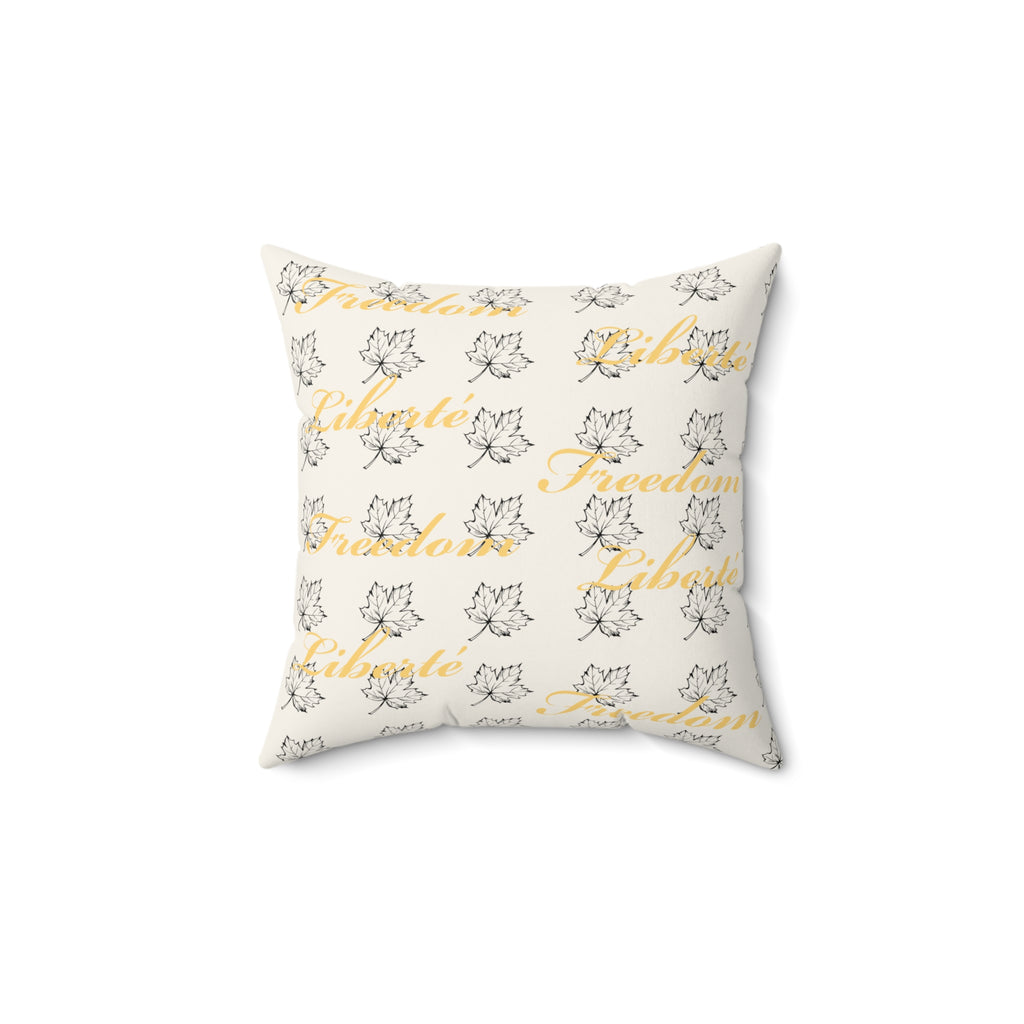 Freedom/Liberté Pillow - Stylized Leaf (Faux Suede)