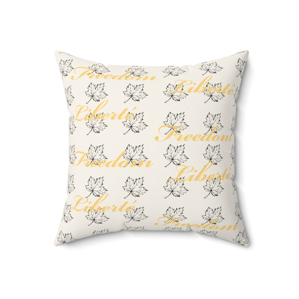 Freedom/Liberté Pillow - Stylized Leaf (Faux Suede)