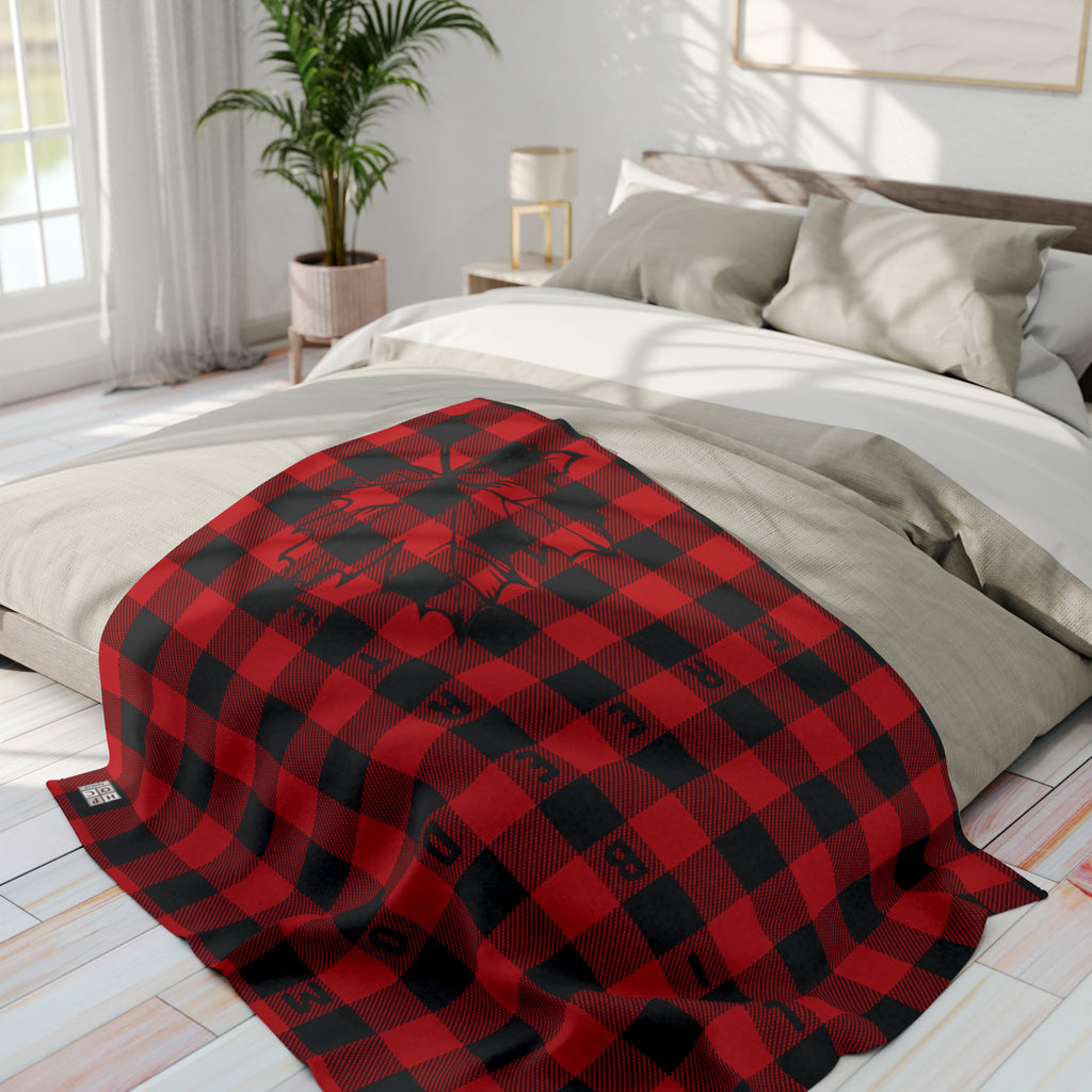 Freedom/Liberté Fleece Blanket - Red & Black Plaid