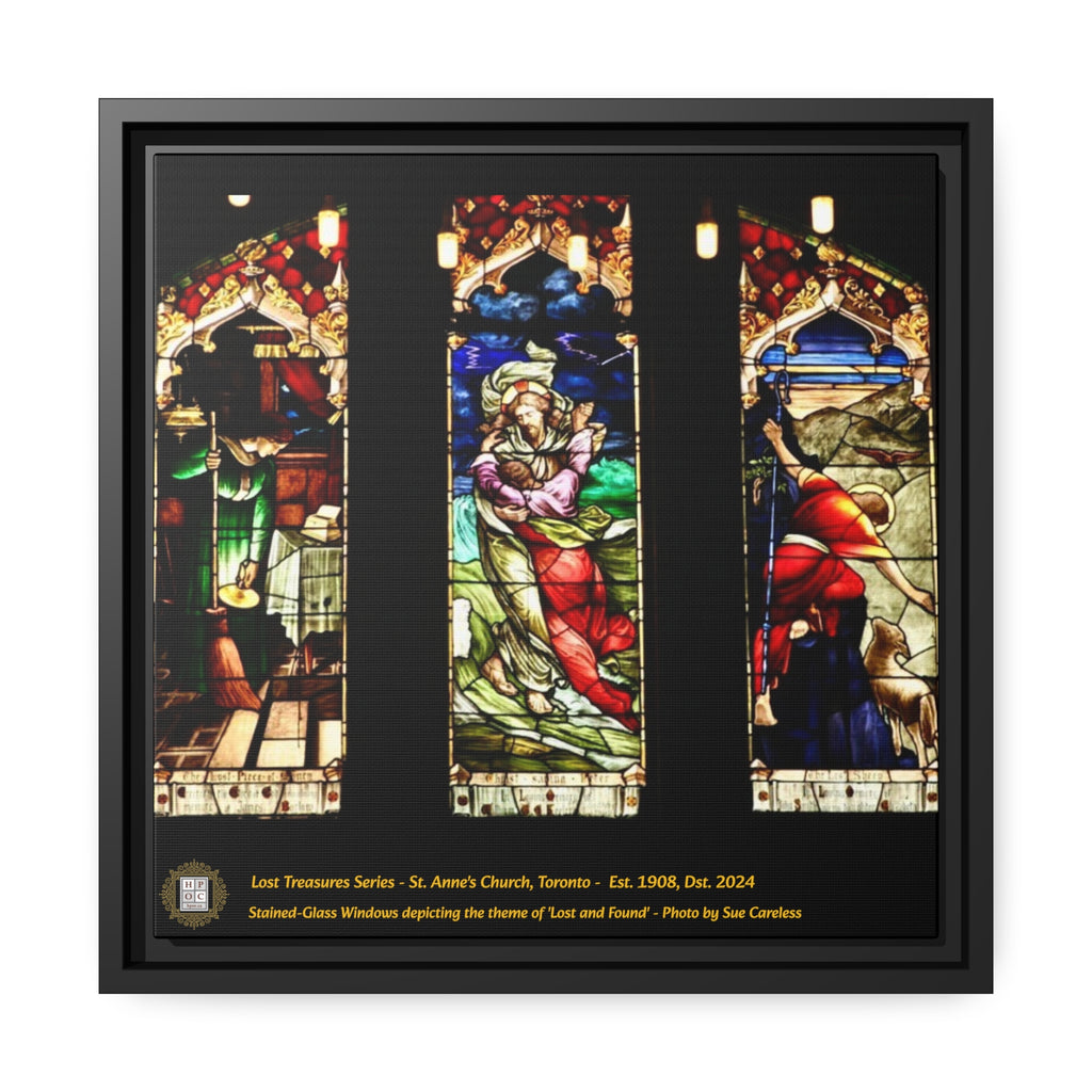 St. Anne's - Stained Glass Panels - Matte Canvas, Black Frame