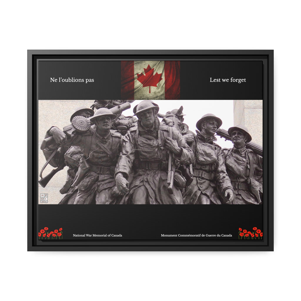 National War Memorial Tribute Print (Matte Canvas, Black Frame)
