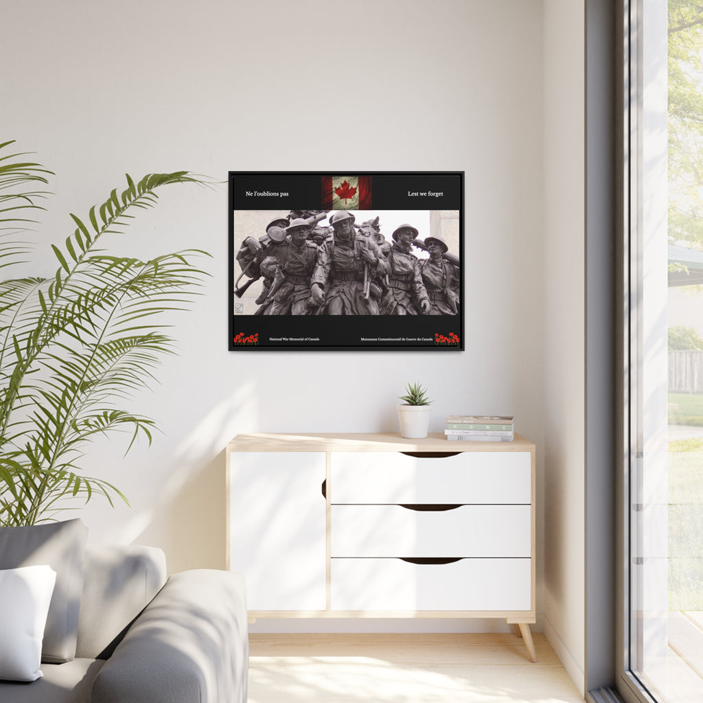 National War Memorial Tribute Print (Matte Canvas, Black Frame)