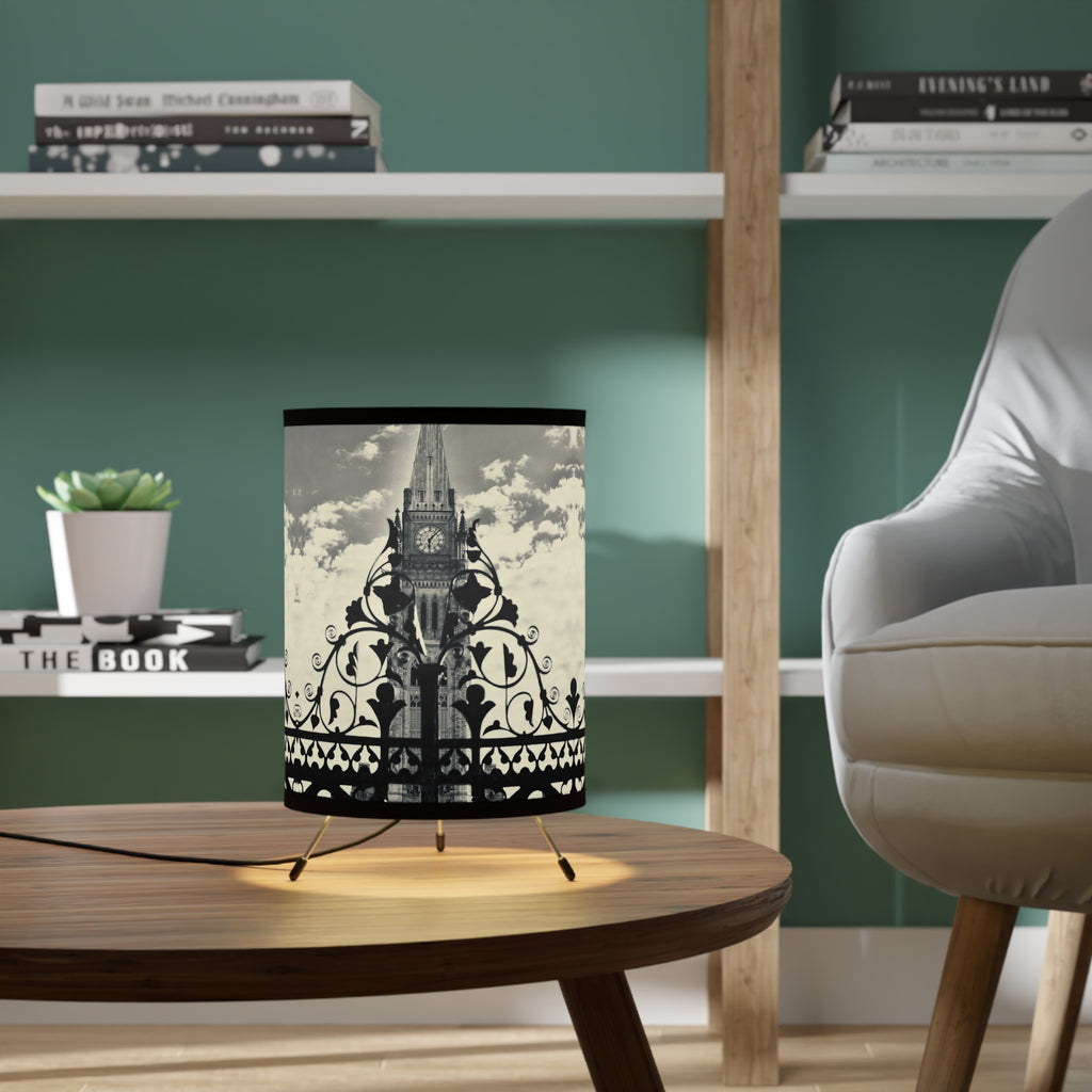 Peace Tower Tripod Lamp Black and White