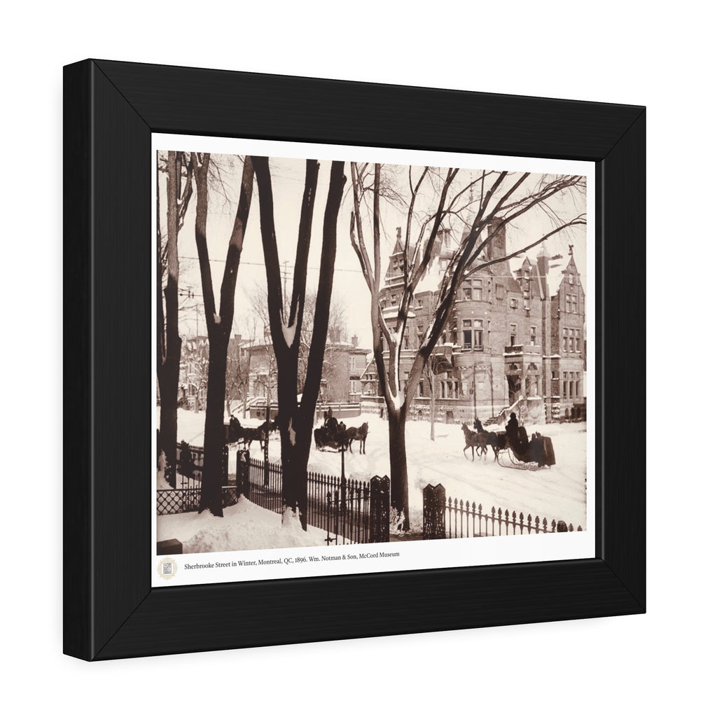 Framed print of Sherbrooke Street in winter, Montreal, QC, 1896