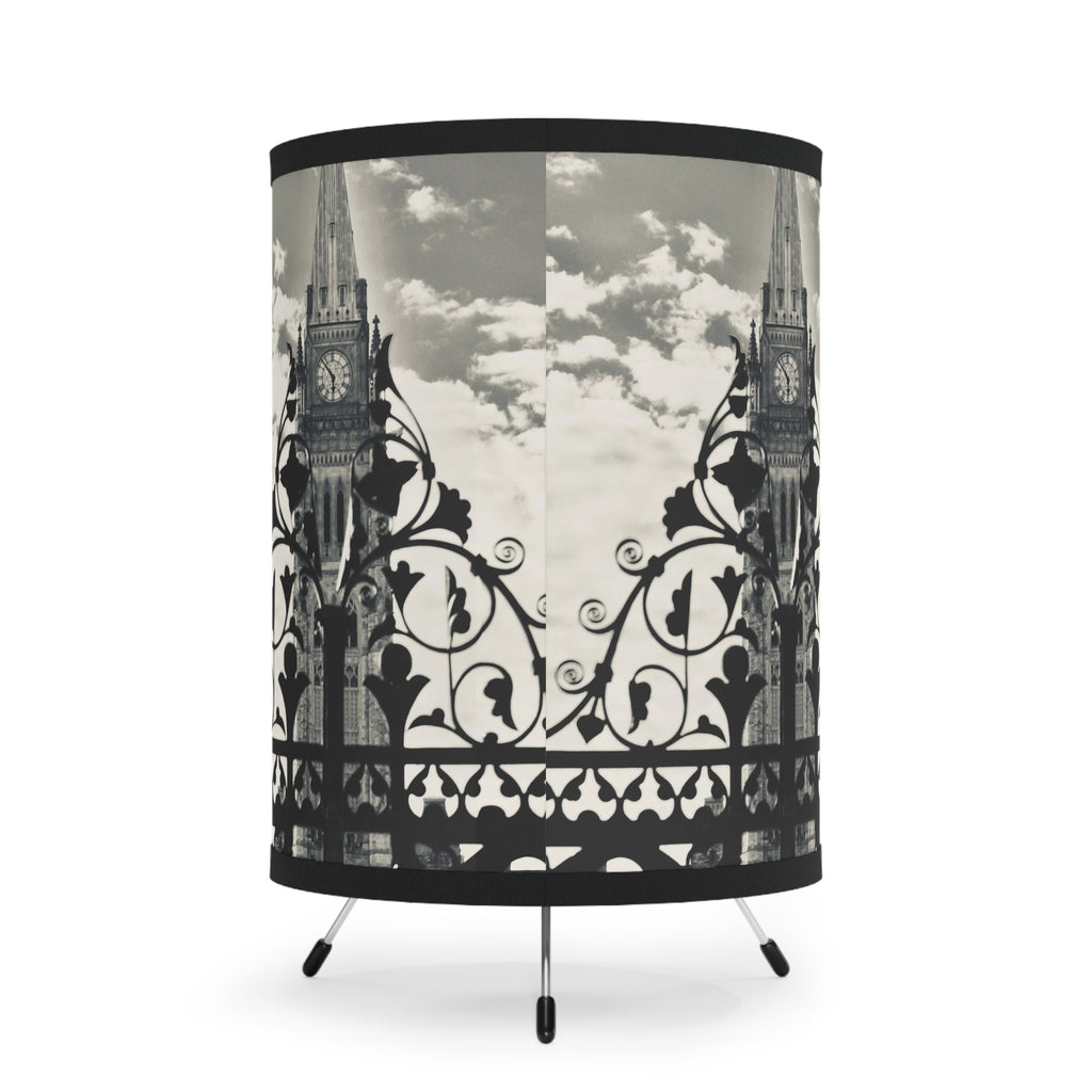 Peace Tower Tripod Lamp Black and White