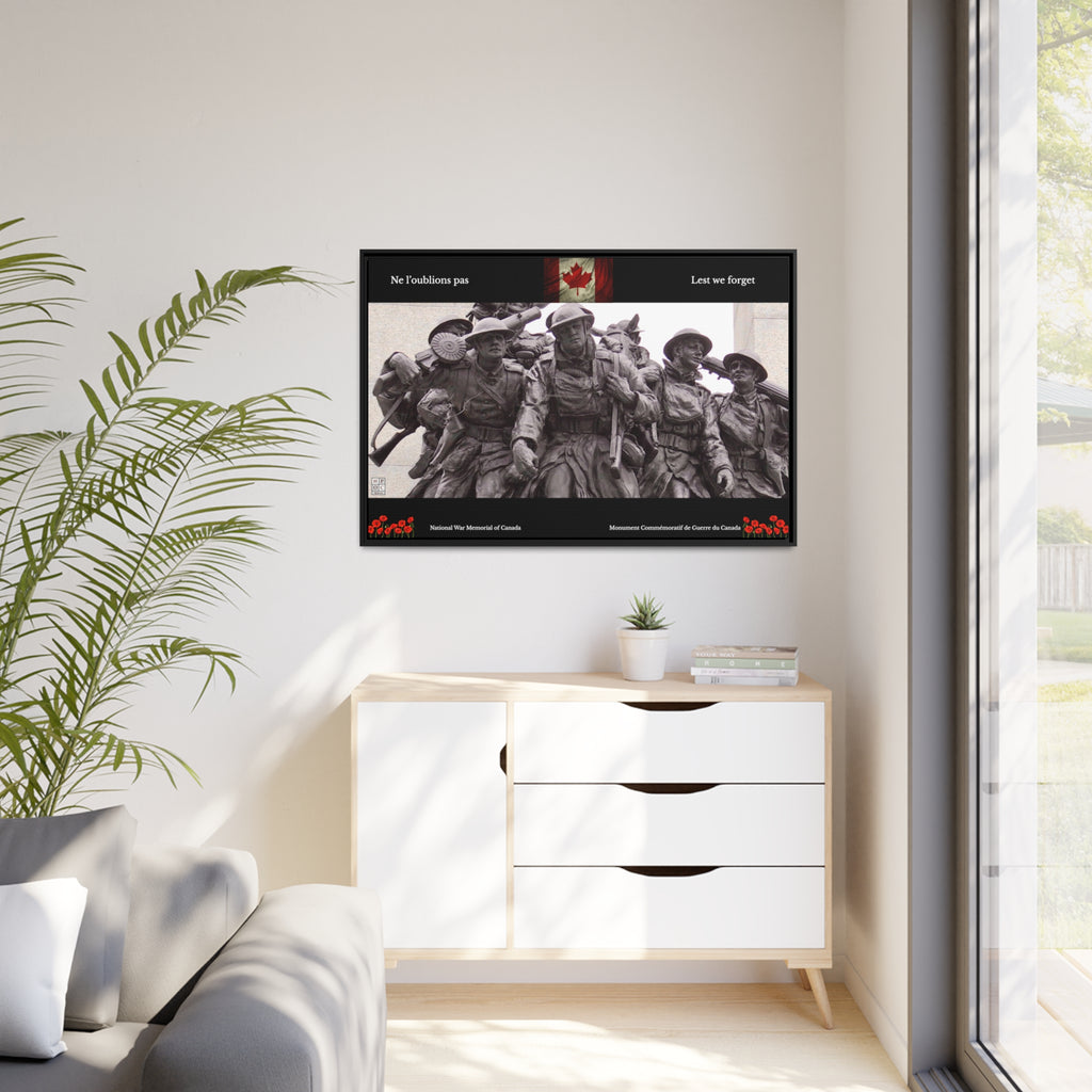 National War Memorial Tribute Print (Matte Canvas, Black Frame)
