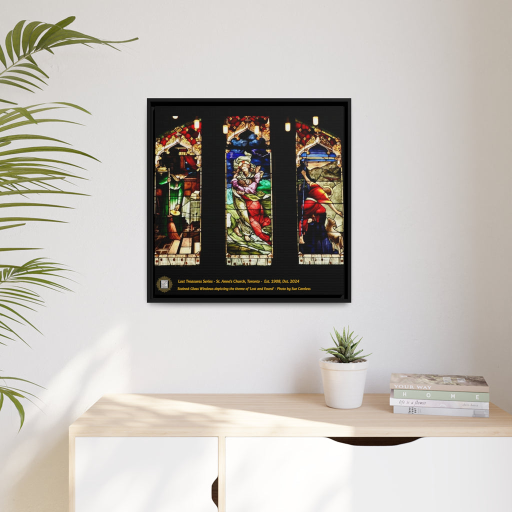 St. Anne's - Stained Glass Panels - Matte Canvas, Black Frame