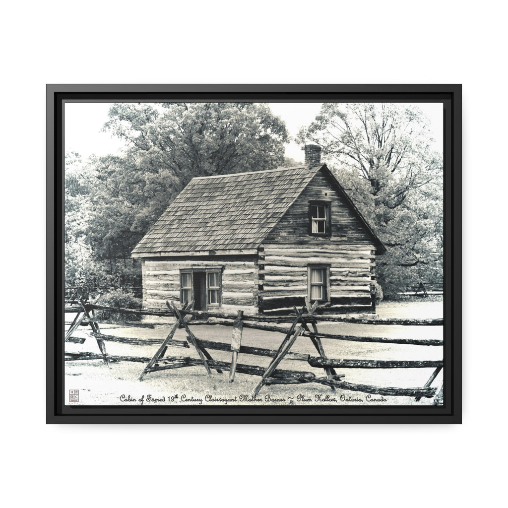 Mother Barnes' Cabin Canvas Print (Black and White)