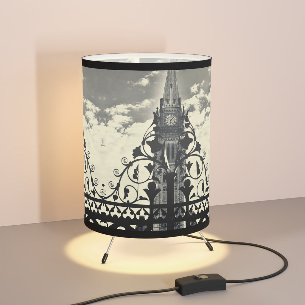 Peace Tower Tripod Lamp Black and White