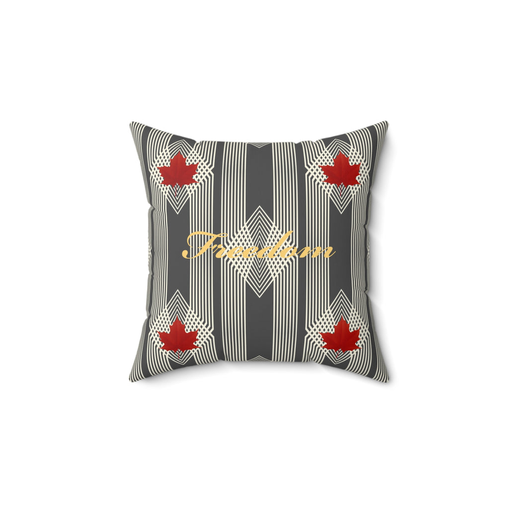 Freedom/Liberté Pillow - Classic Leaf (Faux Suede)