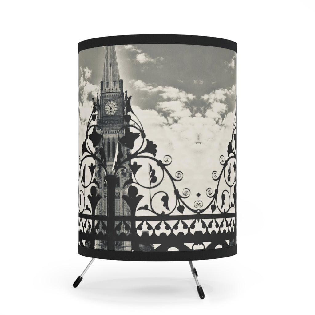 Peace Tower Tripod Lamp Black and White Side