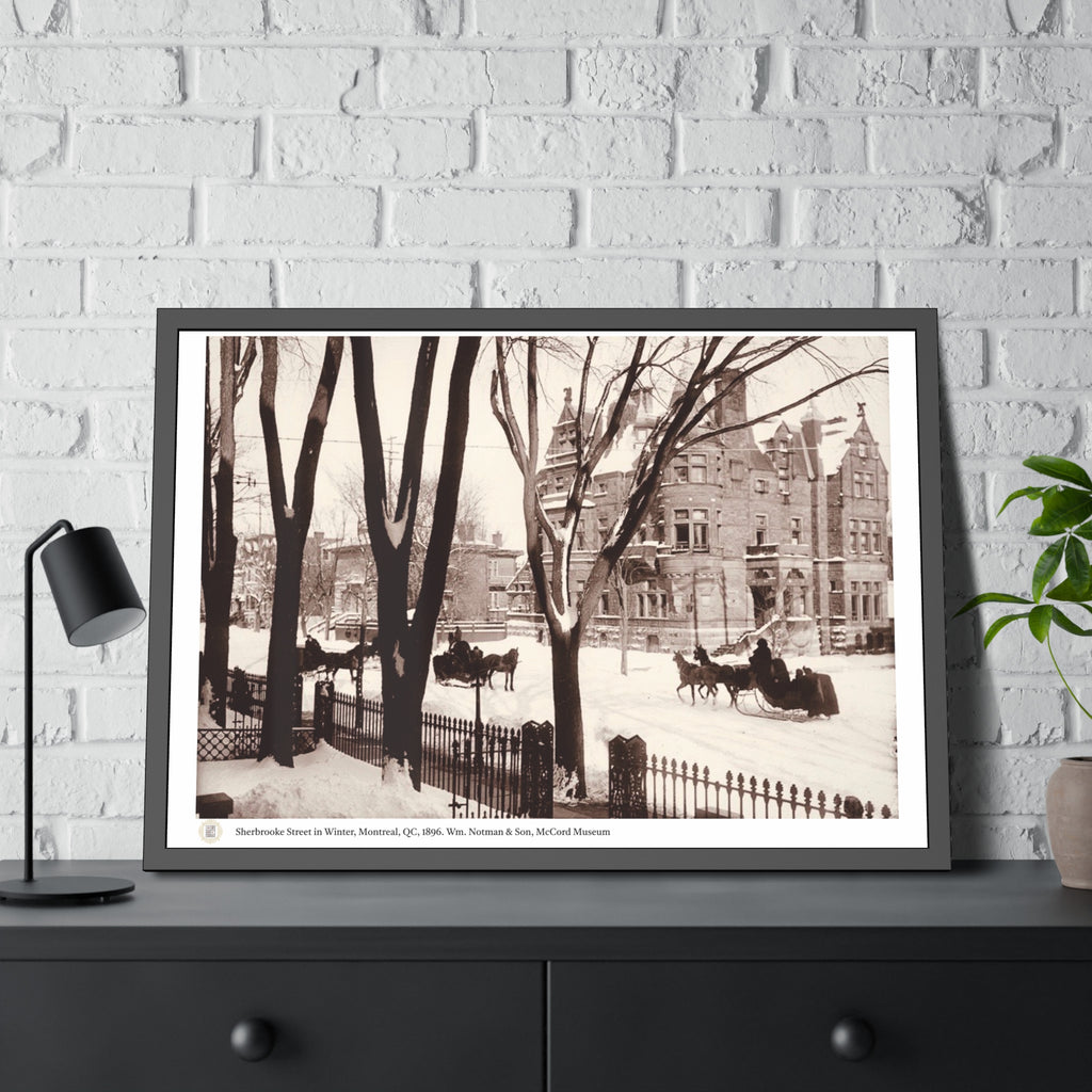 Framed print of Sherbrooke Street in winter, Montreal, QC, 1896