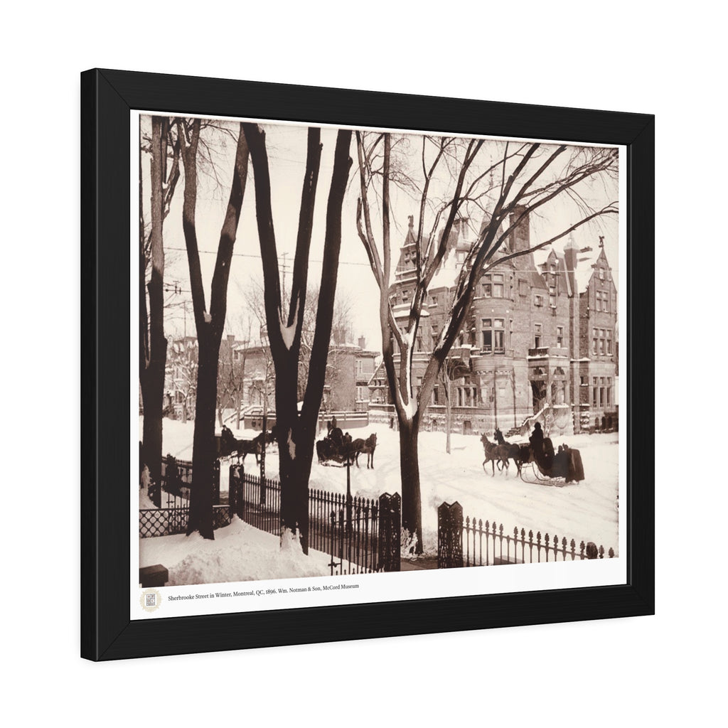 Framed print of Sherbrooke Street in winter, Montreal, QC, 1896