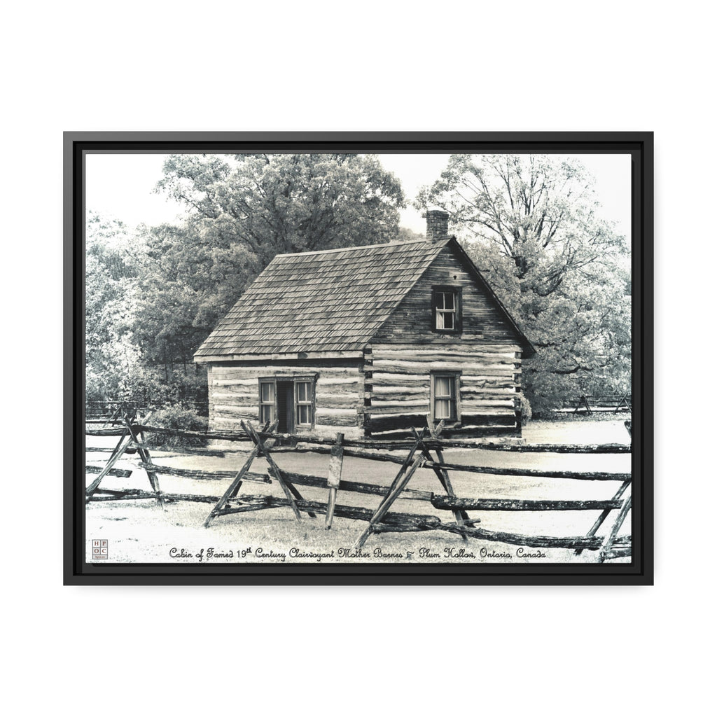 Mother Barnes' Cabin Canvas Print (Black and White)