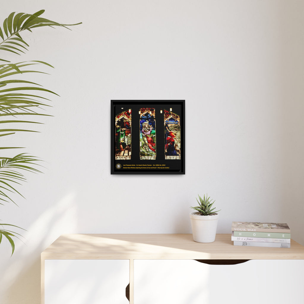 St. Anne's - Stained Glass Panels - Matte Canvas, Black Frame