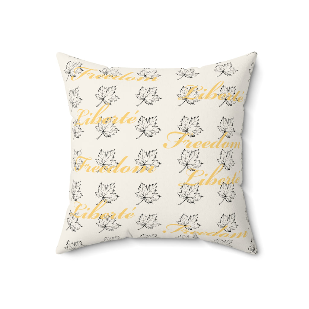 Freedom/Liberté Pillow - Stylized Leaf (Faux Suede)