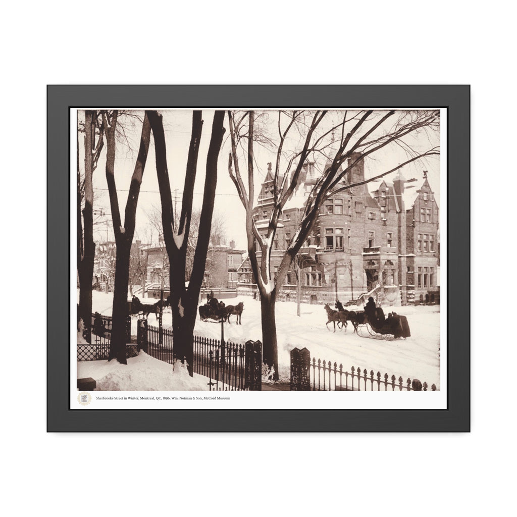 Framed print of Sherbrooke Street in winter, Montreal, QC, 1896