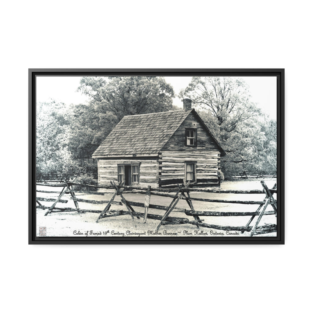 Mother Barnes' Cabin Canvas Print (Black and White)