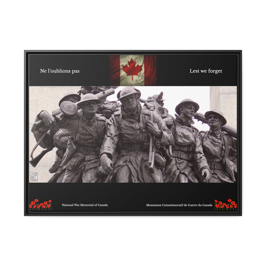 National War Memorial Tribute Print (Matte Canvas, Black Frame)