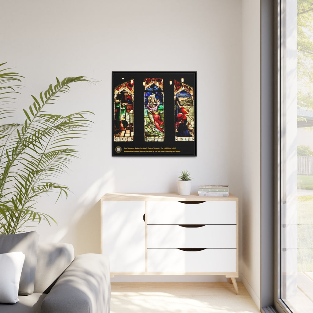 St. Anne's - Stained Glass Panels - Matte Canvas, Black Frame