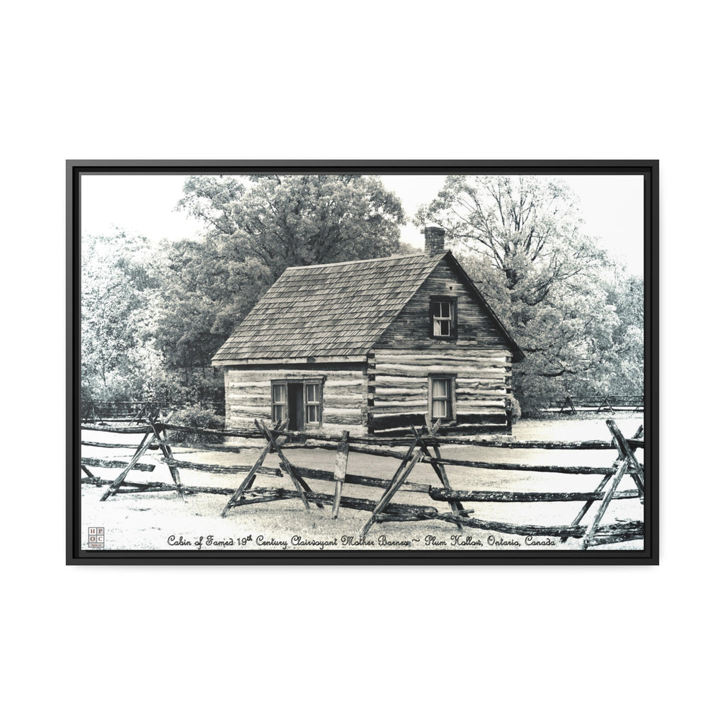Mother Barnes' Cabin Canvas Print (Black and White)