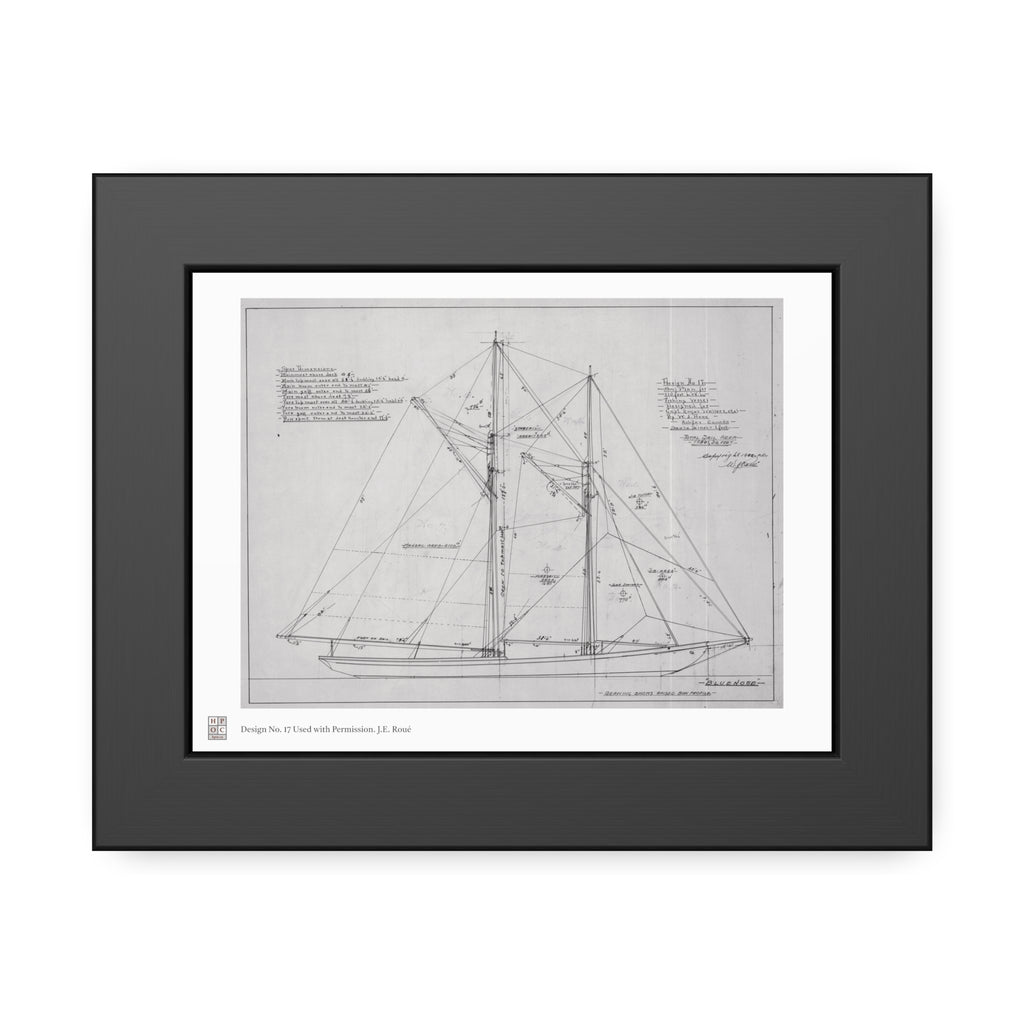 Framed Print - "Bluenose Sail Plan” by William James Roué, Halifax, Canada, 1921