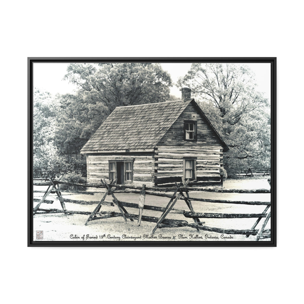 Mother Barnes' Cabin Canvas Print (Black and White)