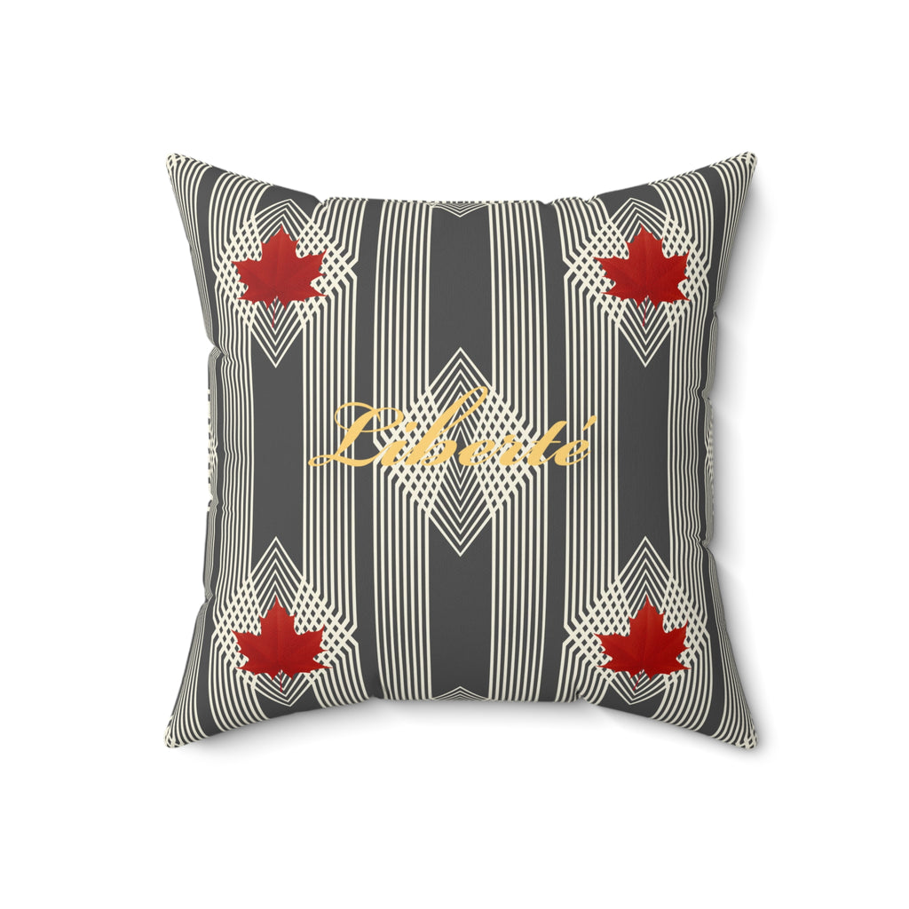 Freedom/Liberté Pillow - Classic Leaf (Faux Suede)