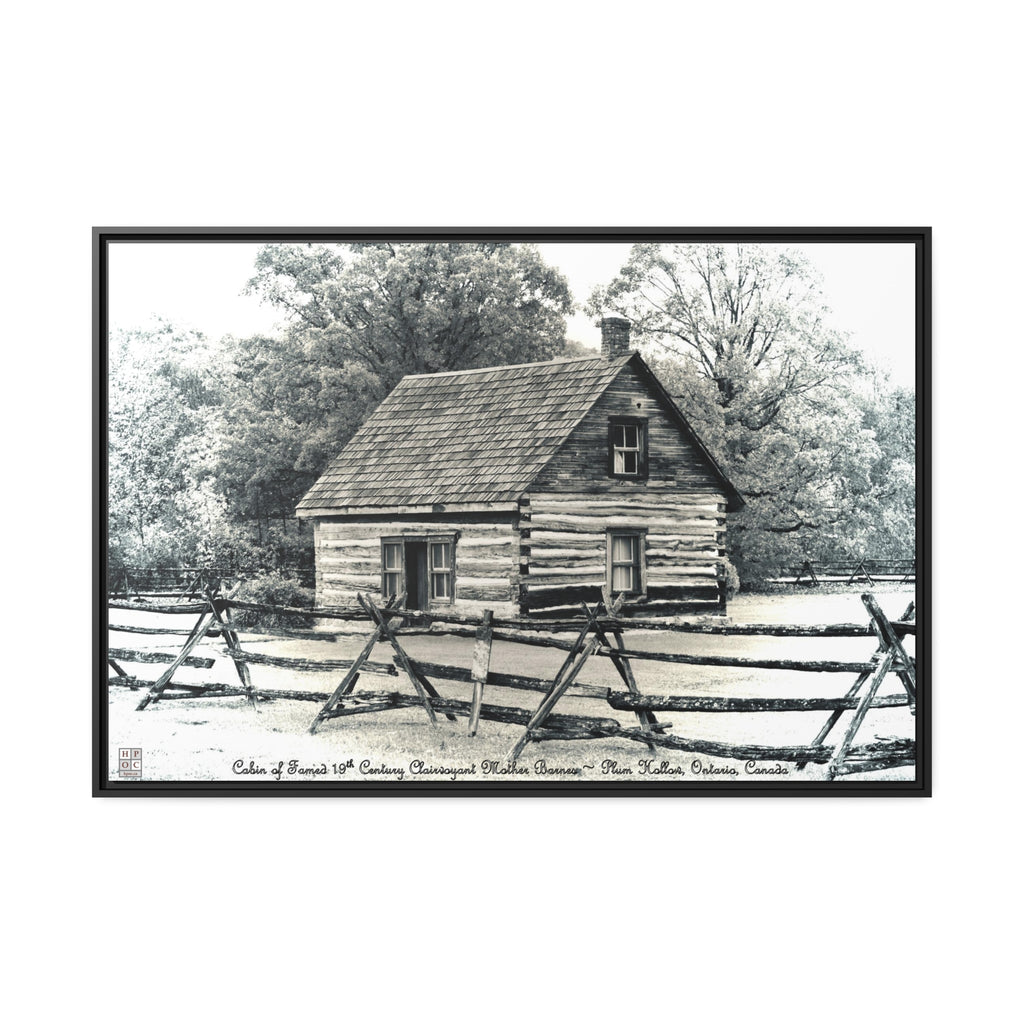 Mother Barnes' Cabin Canvas Print (Black and White)