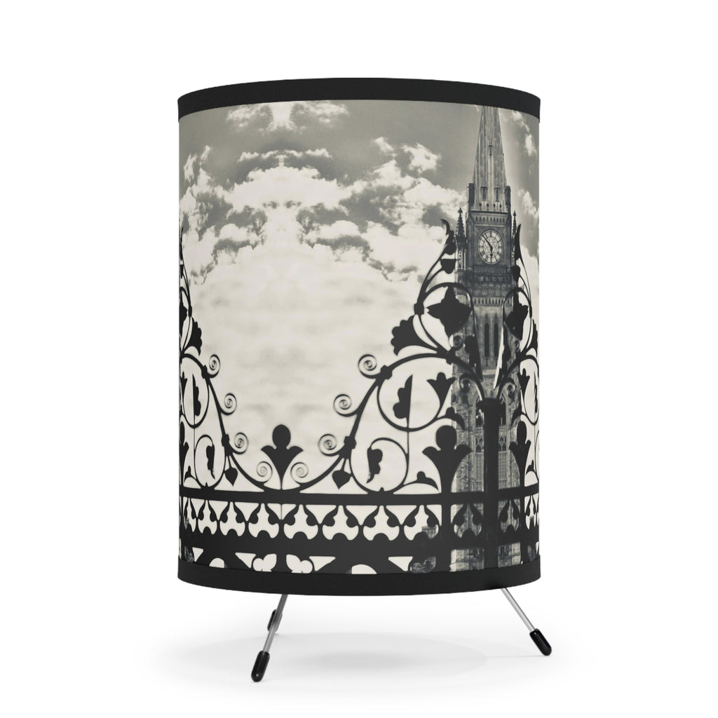Peace Tower Tripod Lamp Black and White