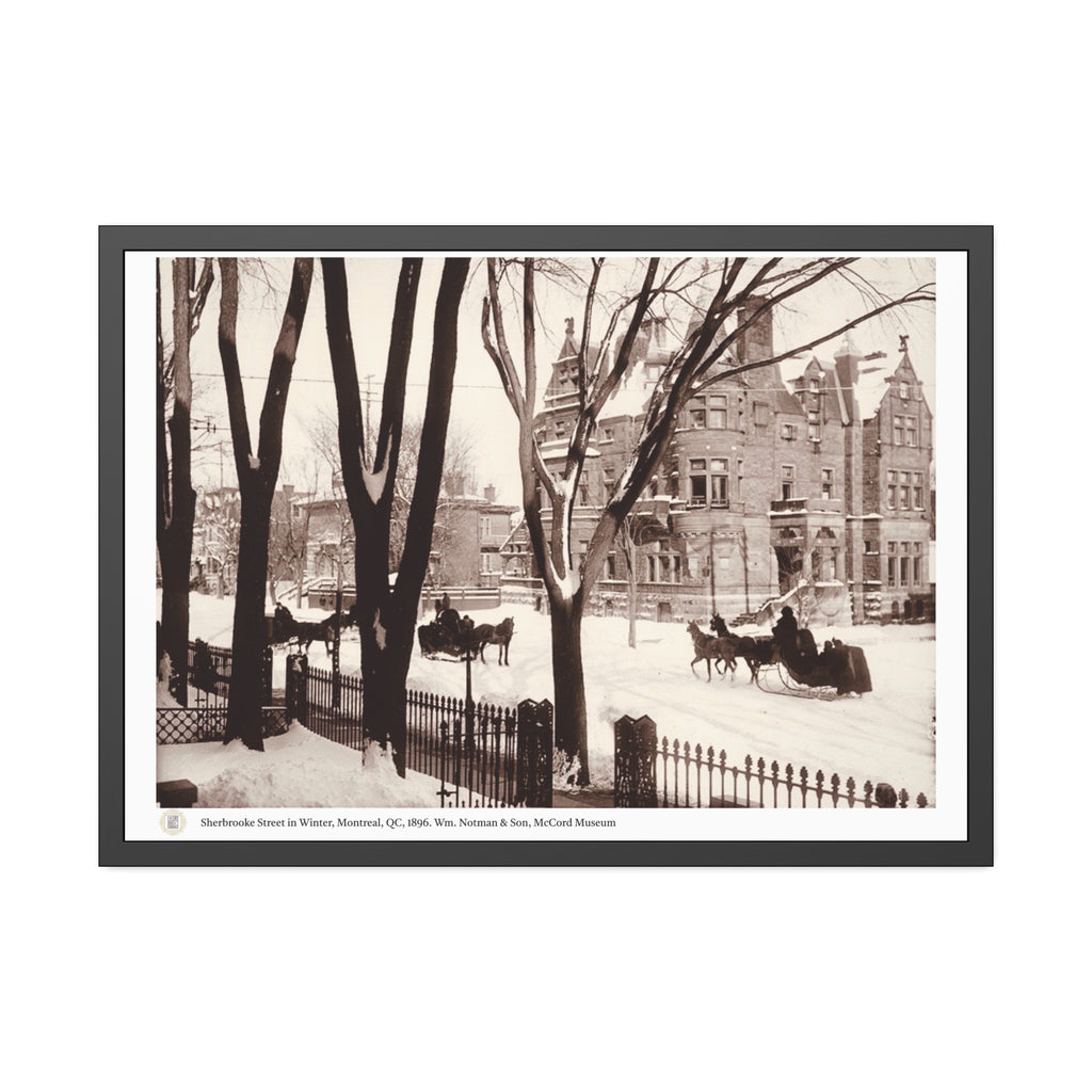 Framed print of Sherbrooke Street in winter, Montreal, QC, 1896