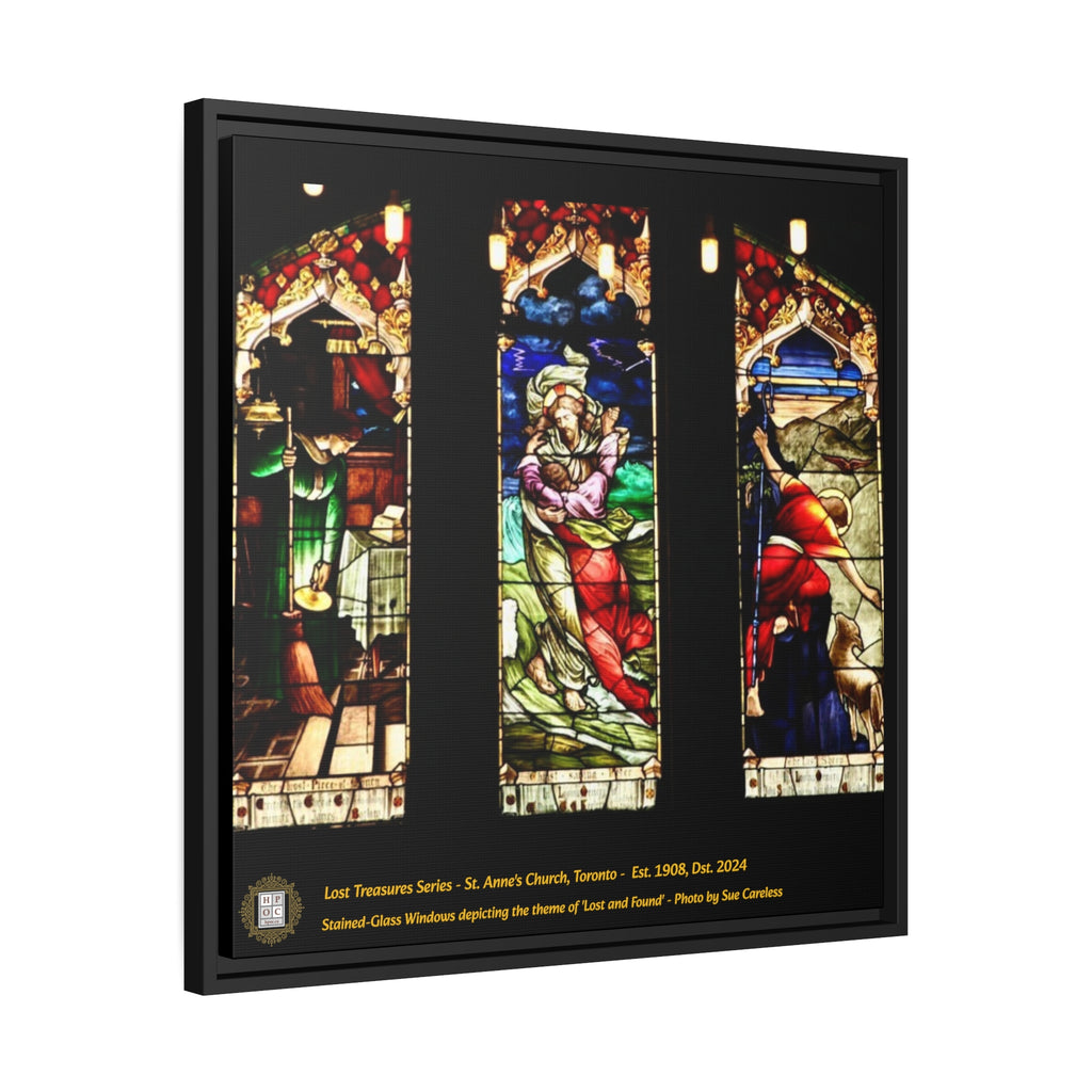 St. Anne's - Stained Glass Panels - Matte Canvas, Black Frame