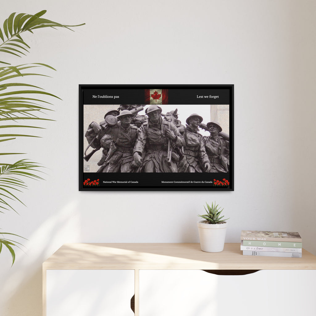 National War Memorial Tribute Print (Matte Canvas, Black Frame)