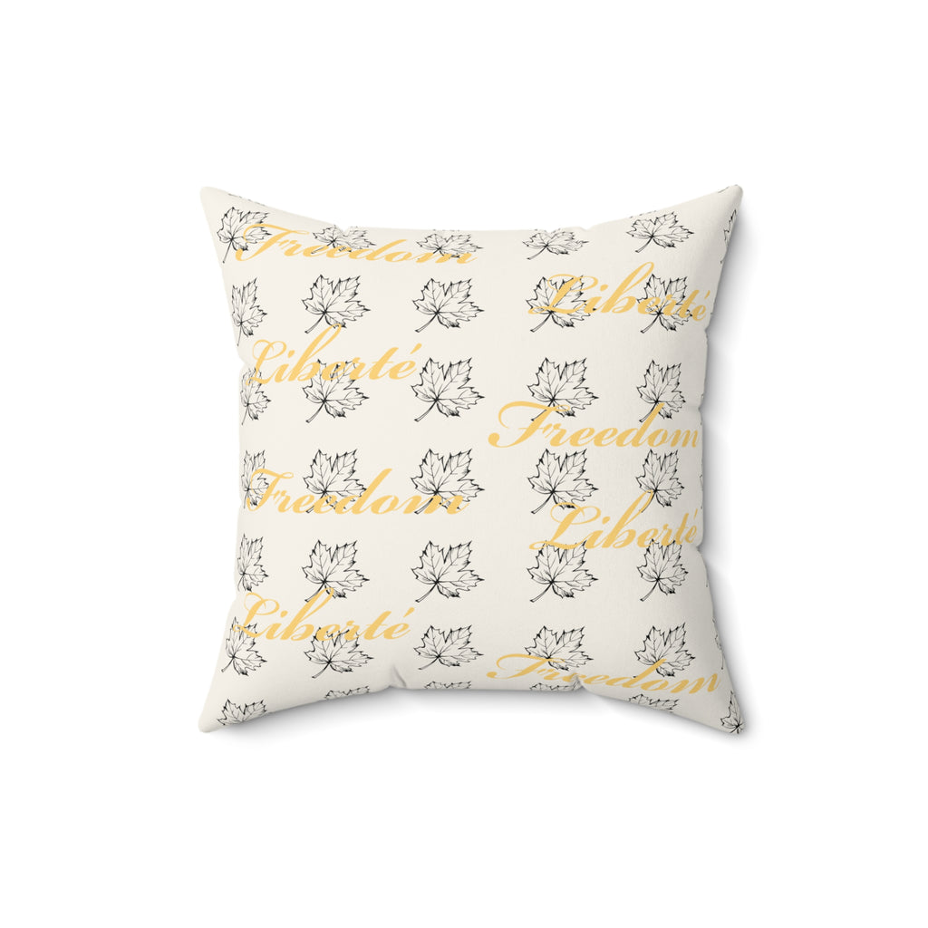 Freedom/Liberté Pillow - Stylized Leaf (Faux Suede)