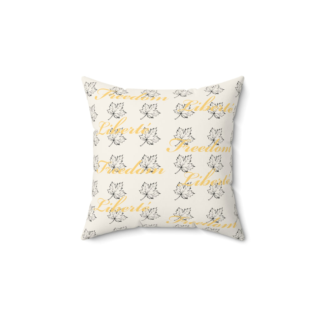 Freedom/Liberté Pillow - Stylized Leaf (Faux Suede)