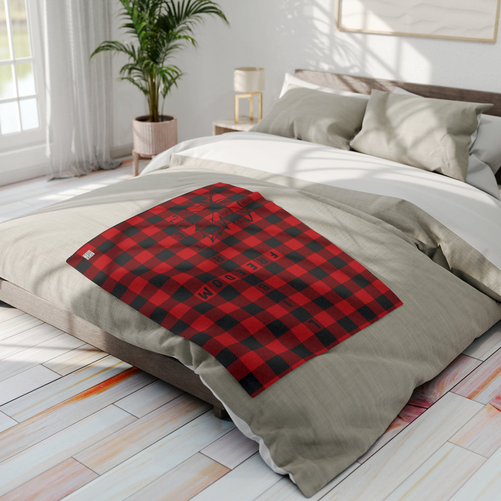 Freedom/Liberté Fleece Blanket - Red & Black Plaid