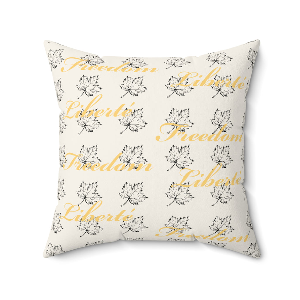 Freedom/Liberté Pillow - Stylized Leaf (Faux Suede)