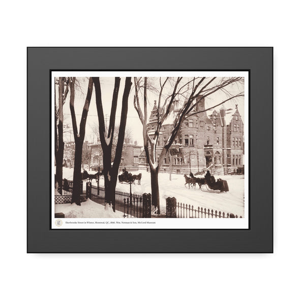 Framed print of Sherbrooke Street in winter, Montreal, QC, 1896